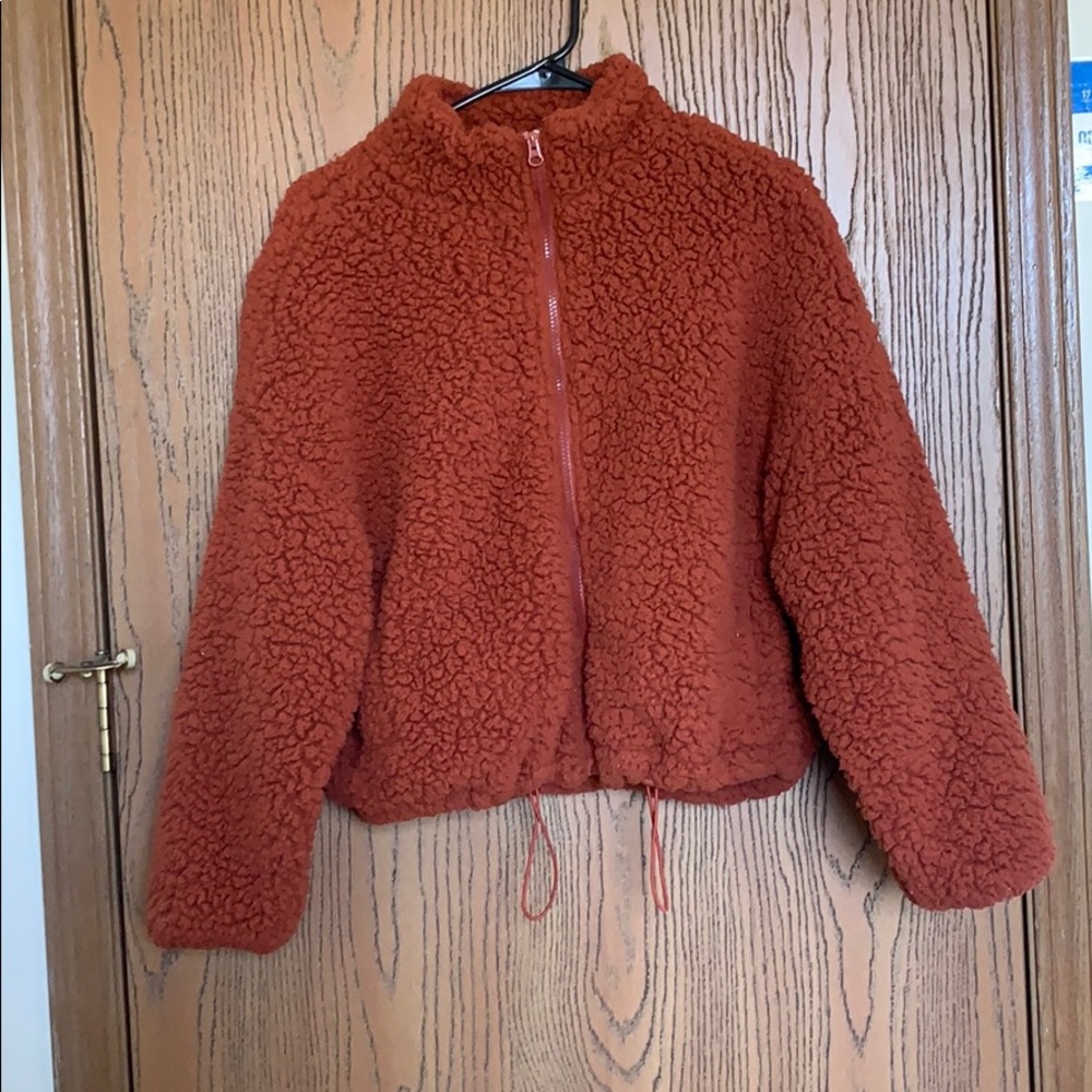 Cute fluffy orange jacket